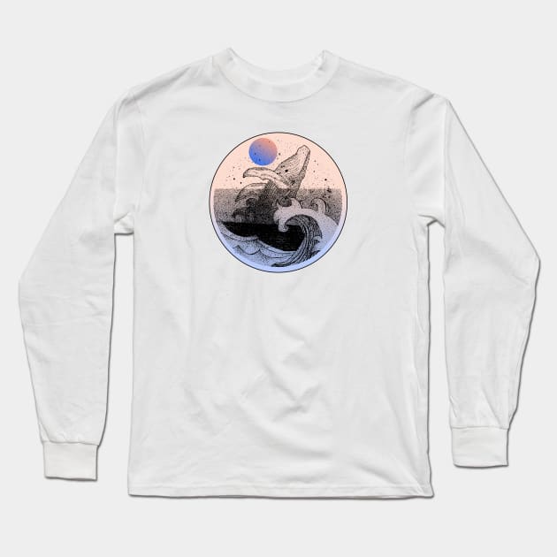 Jumping Whale in the Waves Long Sleeve T-Shirt by JoniGepp